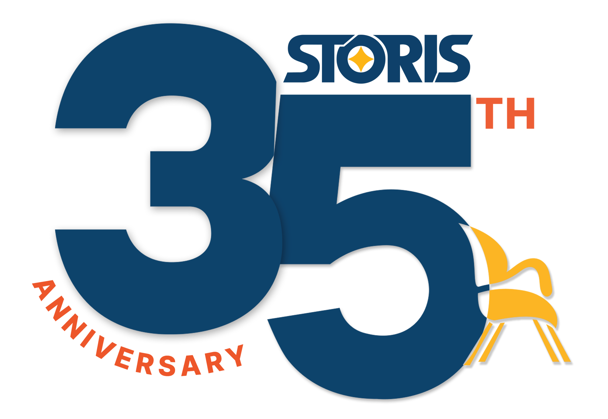Blue-35 Year Anniversary Logo